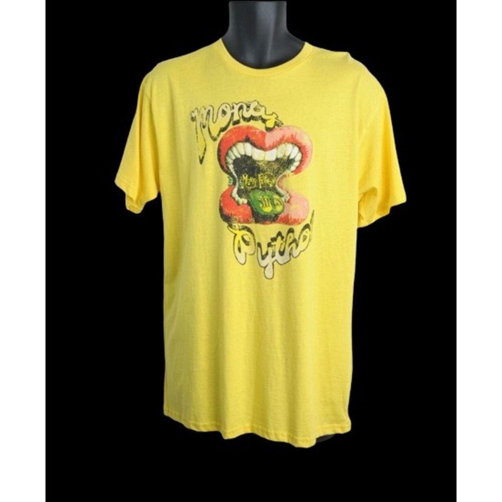 New Retro Brand Monty Python Sings Yellow T-Shirt Men's Size Large 100% Cotton